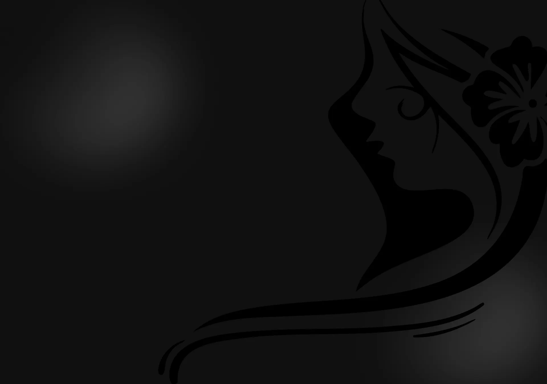 Silueta del logotipo de Diana’s Hair Studio sobre fondo oscuro